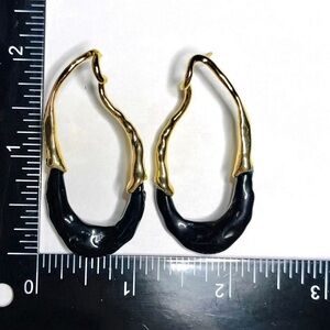 NEW Earrings Gold Black Lucite Dream Rain Front Back Link Alexis Bittar AP10